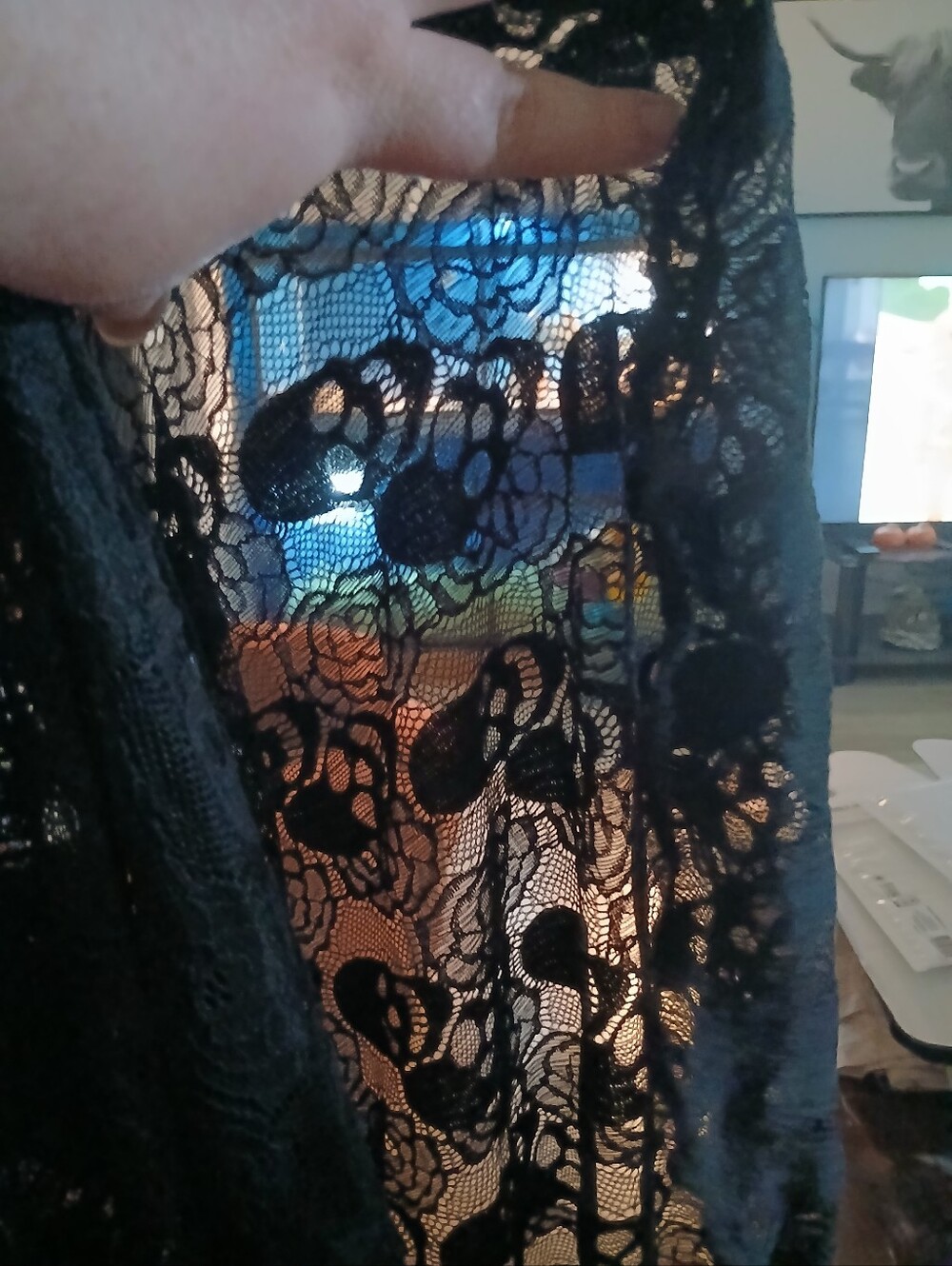 Hot Topic Black Skull Lace Maxi Skirt